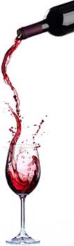 Wine bottle and glass