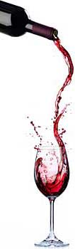Wine bottle and glass